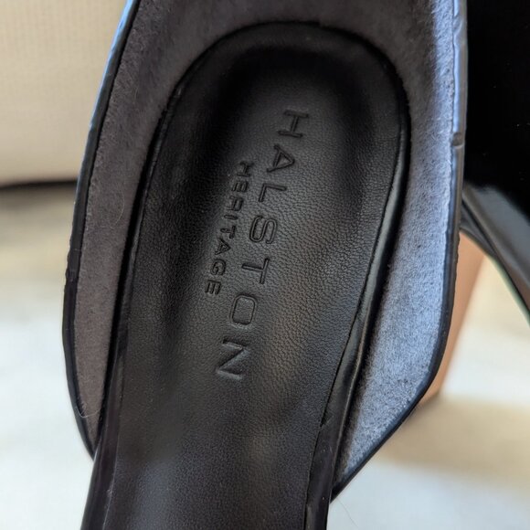 Halston Heritage Marylan Mirror Heel Sandal Black 7.5 - Picture 5 of 7